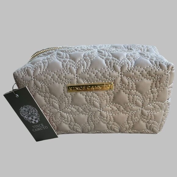 Vince Camuto Quilted Makeup Toiletries Travel Bag - Picture 5 of 10